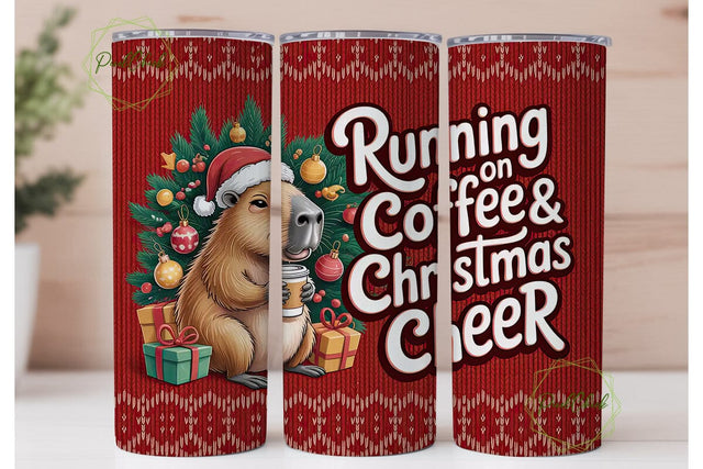 Capybara Christmas Cheer 20oz Tumbler Sublimation PixelChick 