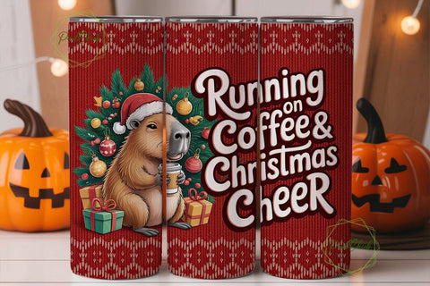 Capybara Christmas Cheer 20oz Tumbler Sublimation PixelChick 