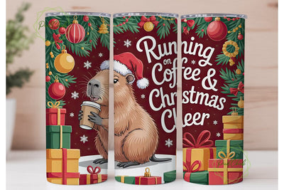 Capybara Christmas Cheer 20oz Tumbler Sublimation PixelChick 