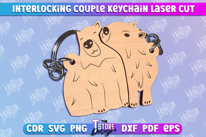 Capybara Couple Keychain | Interlocking Couple Keychain Design | CNC Files SVG The T Store Design 