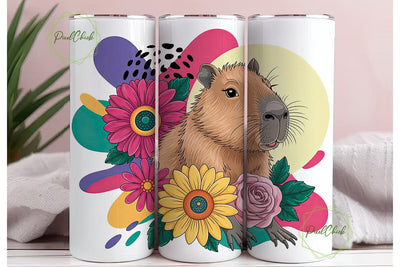 Capybara Don't Worry Cappy 20oz Tumbler Sublimation PixelChick 