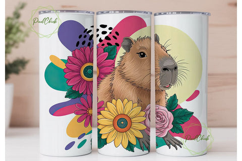 Capybara Don't Worry Cappy 20oz Tumbler Sublimation PixelChick 