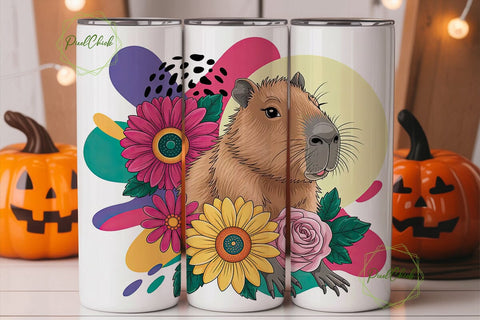 Capybara Don't Worry Cappy 20oz Tumbler Sublimation PixelChick 
