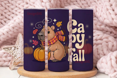 Capybara Fall 20oz Tumbler Wrap Sublimation DesignSVG 