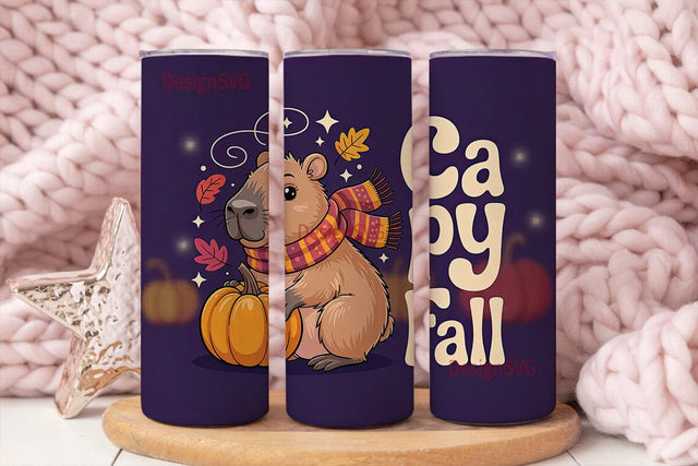 Capybara Fall 20oz Tumbler Wrap Sublimation DesignSVG 
