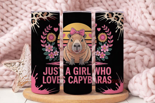 Capybara Lover Tumbler Wrap Sublimation DesignSVG 
