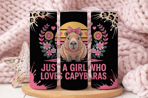 Capybara Lover Tumbler Wrap Sublimation DesignSVG 