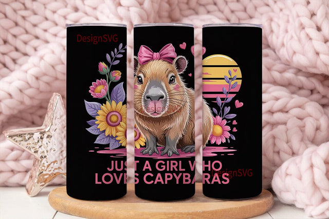 Capybara Lover Tumbler Wrap Sublimation DesignSVG 
