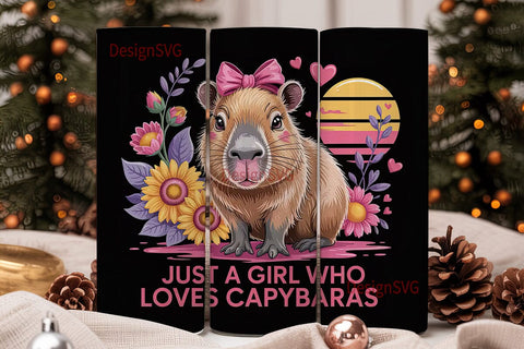 Capybara Lover Tumbler Wrap Sublimation DesignSVG 