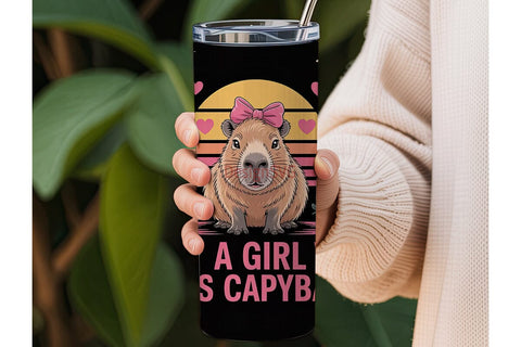 Capybara Lover Tumbler Wrap Sublimation DesignSVG 
