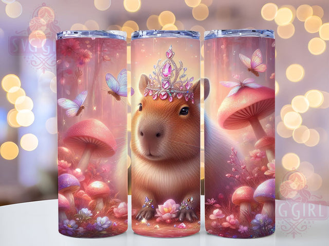 Capybara Mushroom Butterfly Tumbler, Mushroom Design, Butterfly Tumbler, 20oz Sublimation, Animal Tumbler Wrap, Cute Tumbler, Nature Tumbler Sublimation SvggirlplusArt 