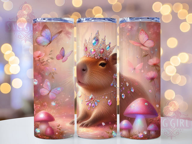 Capybara Mushroom Butterfly Tumbler, Mushroom Design, Butterfly Tumbler, 20oz Sublimation, Animal Tumbler Wrap, Cute Tumbler, Nature Tumbler Sublimation SvggirlplusArt 