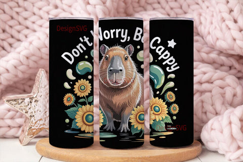 Capybara Sunflower 20oz Tumbler Wrap Sublimation DesignSVG 