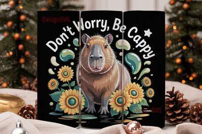 Capybara Sunflower 20oz Tumbler Wrap Sublimation DesignSVG 