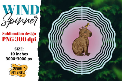 Capybara wind spinner sublimation Sublimation Yustaf Art Store 