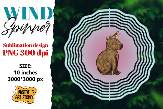 Capybara wind spinner sublimation Sublimation Yustaf Art Store 