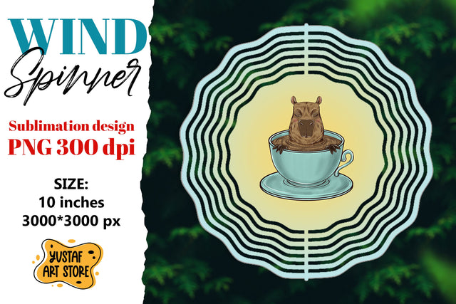 Capybara wind spinner sublimation Sublimation Yustaf Art Store 