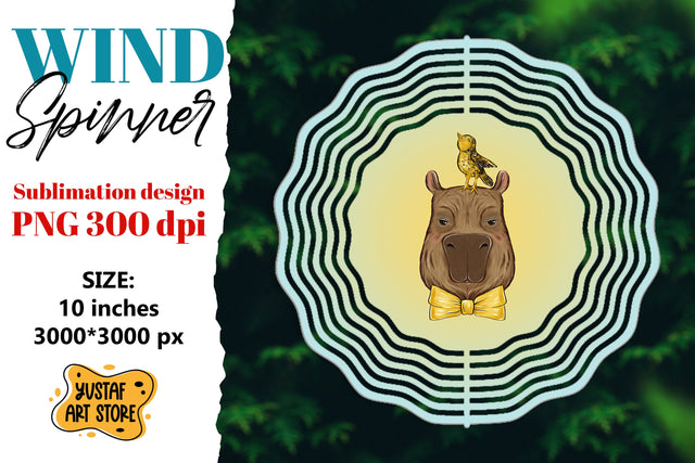 Capybara wind spinner sublimation Sublimation Yustaf Art Store 
