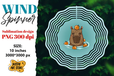 Capybara wind spinner sublimation Sublimation Yustaf Art Store 