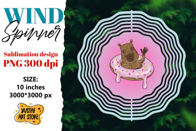 Capybara wind spinner sublimation Sublimation Yustaf Art Store 