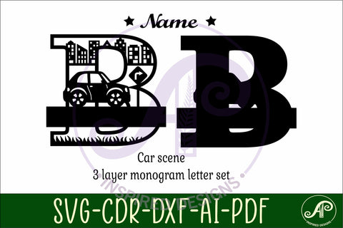 Car Capital Monogram Letter B SVG SVG APInspireddesigns 