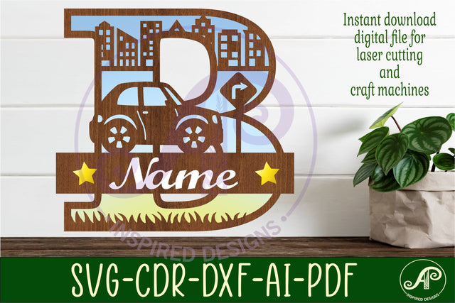 Car Capital Monogram Letter B SVG SVG APInspireddesigns 