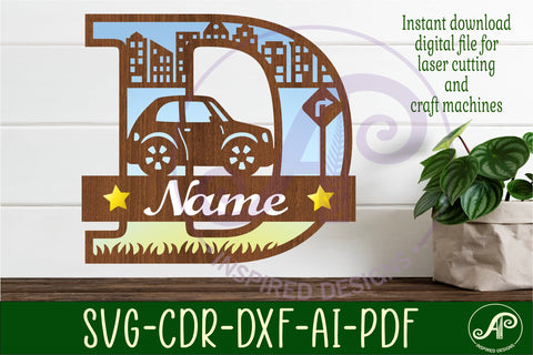 Car Capital Monogram Letter D SVG SVG APInspireddesigns 