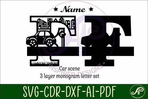 Car Capital Monogram Letter F SVG SVG APInspireddesigns 