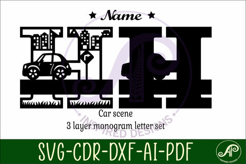 Car Capital Monogram Letter H SVG SVG APInspireddesigns 