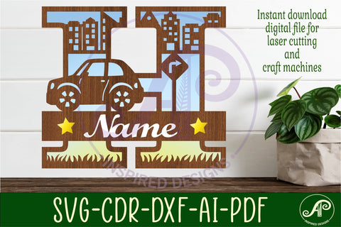 Car Capital Monogram Letter H SVG SVG APInspireddesigns 