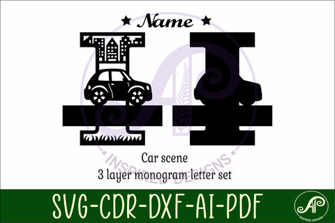 Car Capital Monogram Letter I SVG SVG APInspireddesigns 