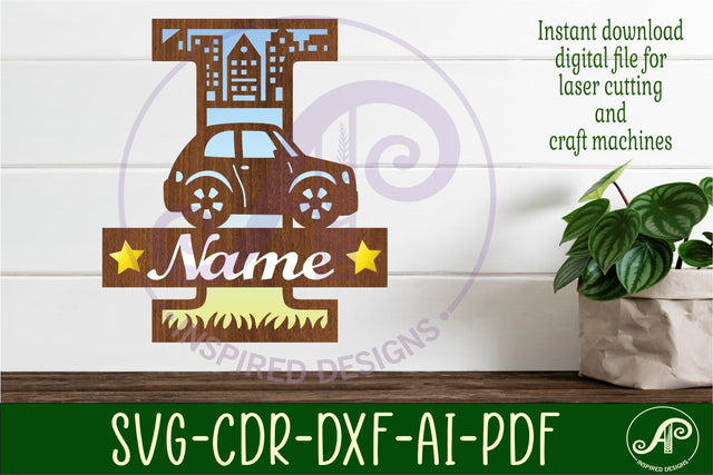 Car Capital Monogram Letter I SVG SVG APInspireddesigns 