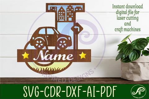 Car Capital Monogram Letter J SVG SVG APInspireddesigns 