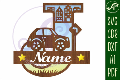 Car Capital Monogram Letter J SVG SVG APInspireddesigns 