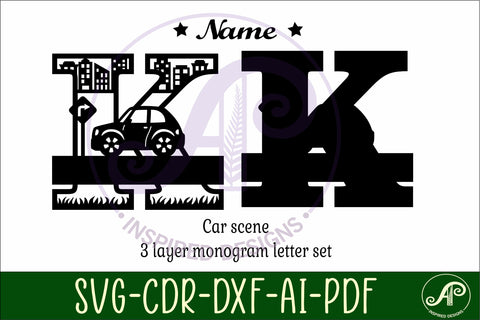 Car Capital Monogram Letter K SVG SVG APInspireddesigns 