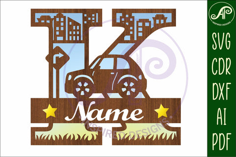 Car Capital Monogram Letter K SVG SVG APInspireddesigns 