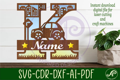 Car Capital Monogram Letter K SVG SVG APInspireddesigns 