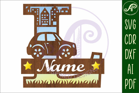 Car Capital Monogram Letter L SVG SVG APInspireddesigns 