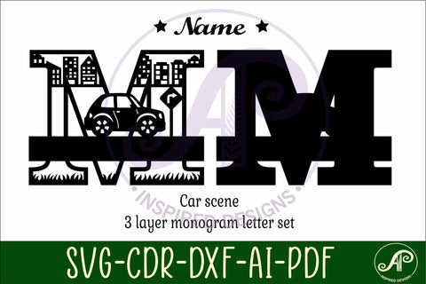 Car Capital Monogram Letter M SVG SVG APInspireddesigns 
