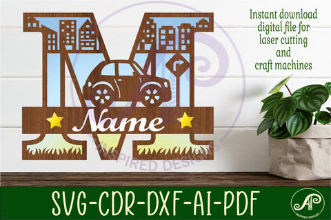 Car Capital Monogram Letter M SVG SVG APInspireddesigns 