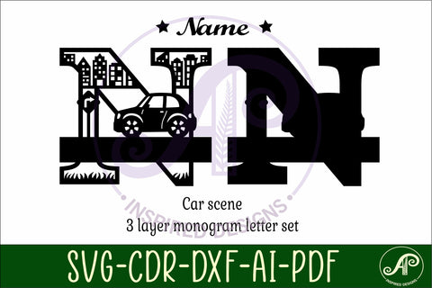 Car Capital Monogram Letter N SVG SVG APInspireddesigns 