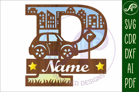 Car Capital Monogram Letter P SVG SVG APInspireddesigns 