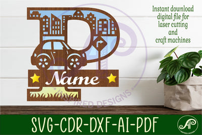 Car Capital Monogram Letter P SVG SVG APInspireddesigns 