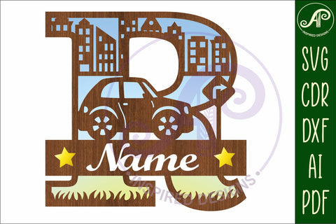 Car Capital Monogram Letter R SVG SVG APInspireddesigns 