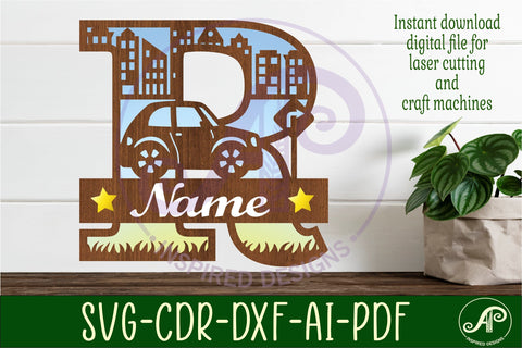 Car Capital Monogram Letter R SVG SVG APInspireddesigns 