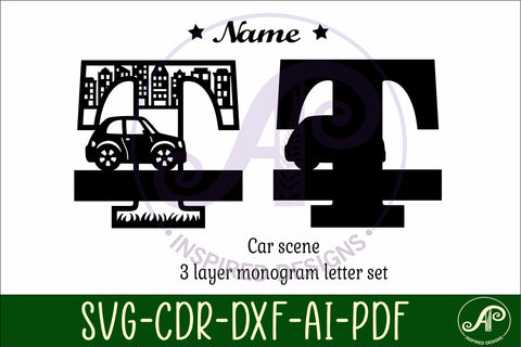 Car Capital Monogram Letter T SVG SVG APInspireddesigns 
