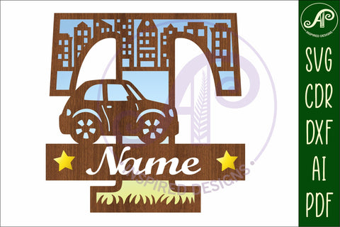 Car Capital Monogram Letter T SVG SVG APInspireddesigns 