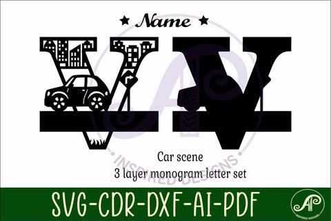Car Capital Monogram Letter V SVG SVG APInspireddesigns 