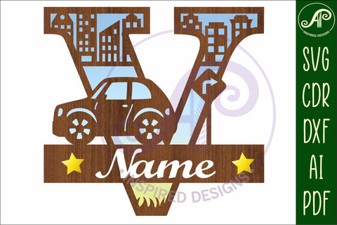 Car Capital Monogram Letter V SVG SVG APInspireddesigns 