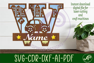 Car Capital Monogram Letter W SVG SVG APInspireddesigns 